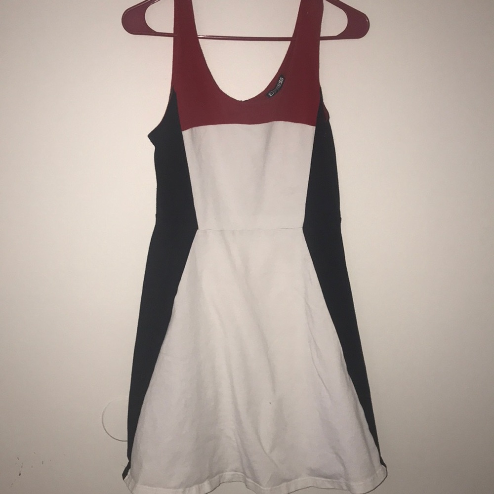 Red, white, black express dress size large